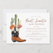Invitation Aquarelle Western Boot Scootin' Baby shower (Devant)
