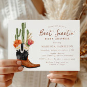 Invitation Aquarelle Western Boot Scootin' Baby shower