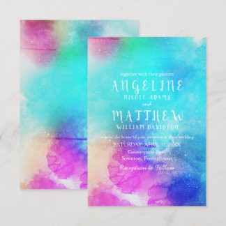 Invitation Aquarelle Whimsal Floral Moderne