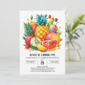 Invitation Aquarelle Whimsal Fruits juteux Anniversaire (Debout devant)