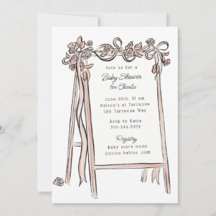 Invitation Aquarelle Whimsical Baby shower à la main