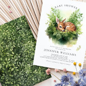Invitation Aquarelle Whimsical baby shower Deer