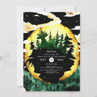 Invitation Aquarelle Whimsical Bois Anniversaire