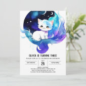 Invitation Aquarelle Whimsical Chat Anniversaire (Debout devant)