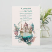 Invitation Aquarelle Whimsical Destination italienne (Debout devant)