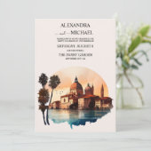 Invitation Aquarelle Whimsical Destination italienne (Debout devant)