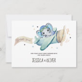 Invitation Aquarelle Whimsical Elephant avion Merci (Devant)