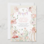 Invitation Aquarelle Whimsical Fairy 1er anniversaire (Devant)