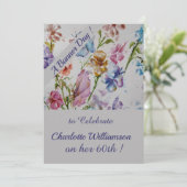 Invitation Aquarelle Whimsical Floral Anniversaire (Debout devant)