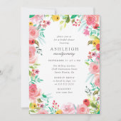 Invitation Aquarelle Whimsical Floral Fête des mariées de cou (Devant)