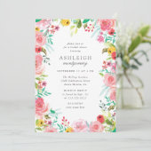 Invitation Aquarelle Whimsical Floral Fête des mariées de cou (Debout devant)