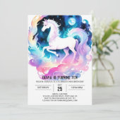 Invitation Aquarelle Whimsical Horse Anniversaire (Debout devant)