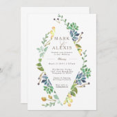 Invitation Aquarelle Whimsical | Invite de mariage (Devant / Derrière)