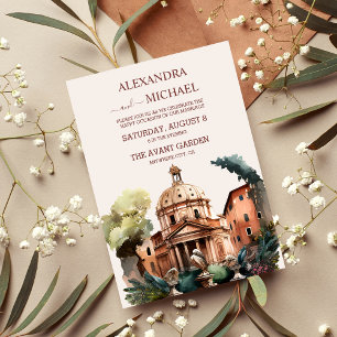 Invitation Aquarelle Whimsical Italien Desitnation Mariage