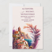 Invitation Aquarelle Whimsical Italien Desitnation Mariage I (Devant)