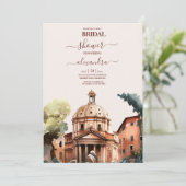 Invitation Aquarelle Whimsical Italien Destination Bridal (Debout devant)
