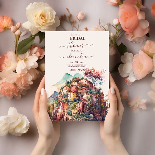 Invitation Aquarelle Whimsical Italien Destination Bridal