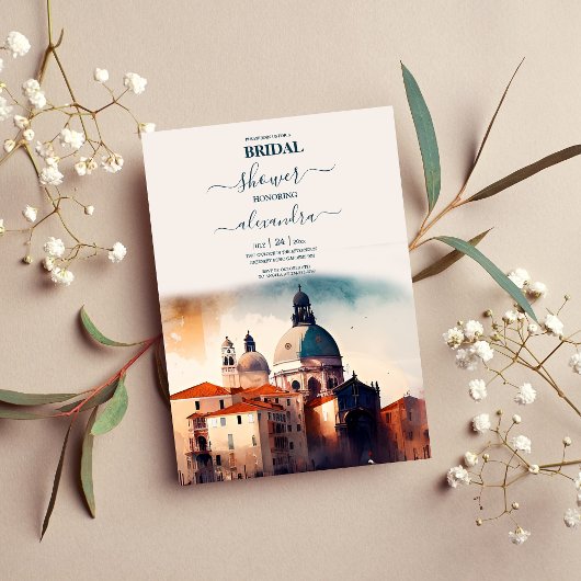 Invitation Aquarelle Whimsical Italien Destination Bridal