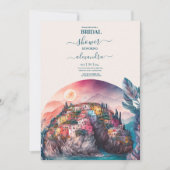 Invitation Aquarelle Whimsical Italien Destination Mariée dan (Devant)