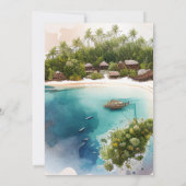 Invitation Aquarelle Whimsical Maldives Destination Mariage (Dos)