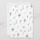 Invitation Aquarelle Whimsical Mariage de feuillage vert et o (Dos)