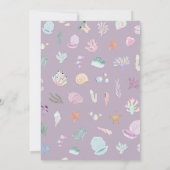 Invitation Aquarelle Whimsical Mermaids Filles Anniversaire (Dos)