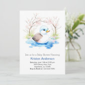 Invitation Aquarelle Whimsical Petit Canard Baby shower (Debout devant)