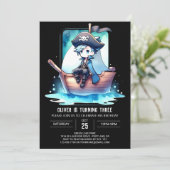 Invitation Aquarelle Whimsical Pirate Anniversaire (Debout devant)
