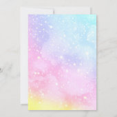Invitation Aquarelle Whimsical Rainbow Unicorn Anniversaire (Dos)