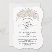 Invitation Aquarelle Whimsical Rose blanche Mariage (Devant)