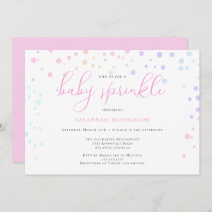 Invitation Aquarelle Whimsical rose Confetti Bébé Sprinky