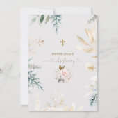 Invitation Aquarelle Whimsical Rose Floral Or Christening (Dos)