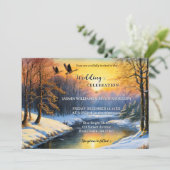 Invitation Aquarelle Whimsical Winter All-in-One Mariage (Debout devant)