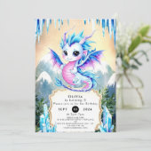 Invitation Aquarelle Whimsy Dragon Anniversaire (Debout devant)