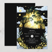 Invitation Aquarelle Whimsy Woodland Anniversaire (Devant / Derrière)