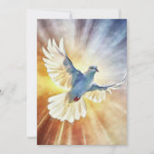 Invitation Aquarelle White Flying Dove (Devant)