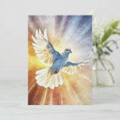 Invitation Aquarelle White Flying Dove (Debout devant)