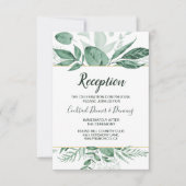 Invitation Aquarelle Wild Feuilles Hunter Mariage vert (Devant)