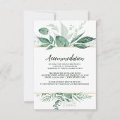 Invitation Aquarelle Wild Feuilles Hunter Mariage vert (Devant)
