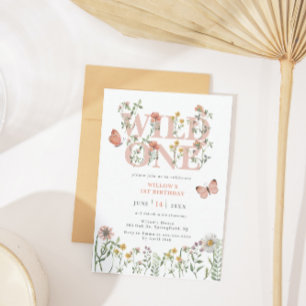 Invitation Aquarelle Wild Un Fleur sauvage 1er anniversaire