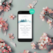 Invitation Aquarelle WInter Mariage de pin à neige