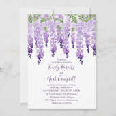 Invitation Aquarelle Wisteria Élégant Mariage Floral (Devant)