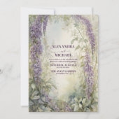 Invitation Aquarelle Wisteria Floral Élégant Mariage moderne (Devant)