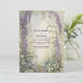 Invitation Aquarelle Wisteria Floral Élégant Mariage moderne (Debout devant)