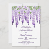 Invitation Aquarelle Wisteria Floral Élégant Script moderne (Devant)