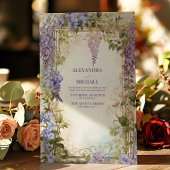 Invitation Aquarelle Wisteria Purple Lilac Mariage Floral