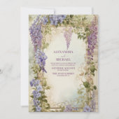 Invitation Aquarelle Wisteria Purple Lilac Mariage Floral (Devant)