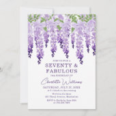Invitation Aquarelle Wisteria Soixante-dix et fabuleux Floral (Devant)