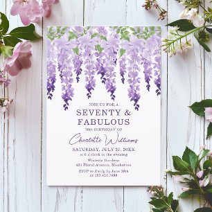 Invitation Aquarelle Wisteria Soixante-dix et fabuleux Floral