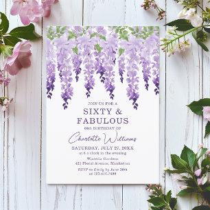 Invitation Aquarelle Wisteria Soixante et fabuleux Floral Chi